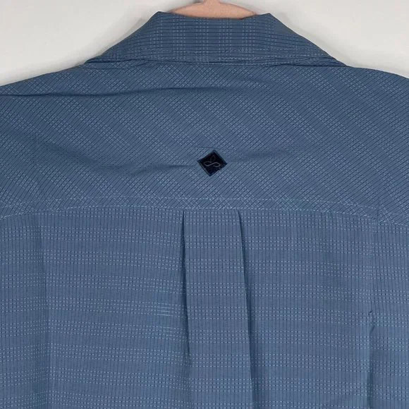 NWT prAna Cayman Shirt Small Blue Note Yarn Dye Melange Woven Check - Picture 11 of 16